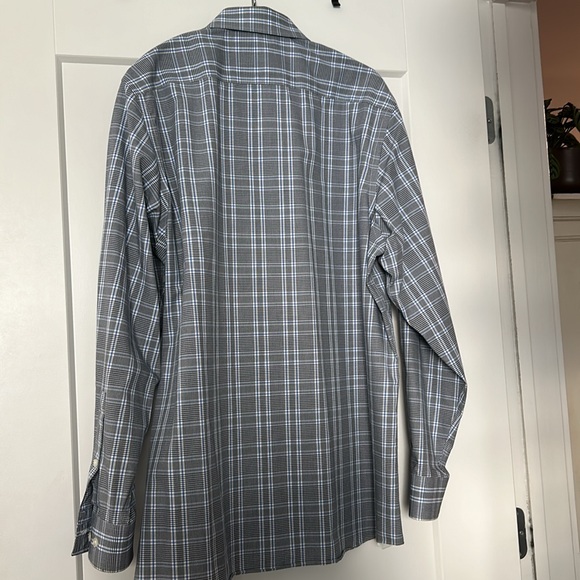 Michael Kors no-iron cotton button down in royal blue, black and white pattern - Picture 4 of 6